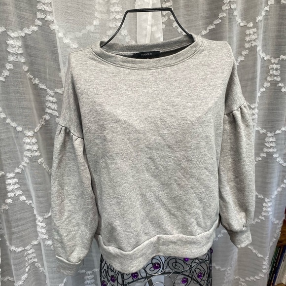 Puff sleeve grey crew neck sweater size S - Picture 2 of 7